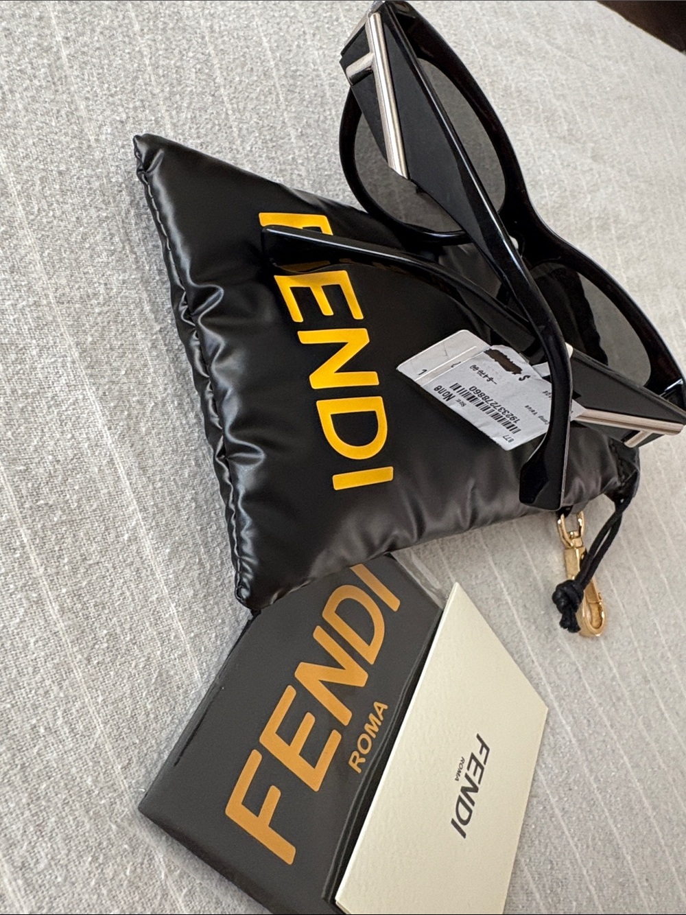 Fendi Black with Silver Hardware and Logo Pouch - Picture 4 of 6